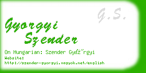 gyorgyi szender business card